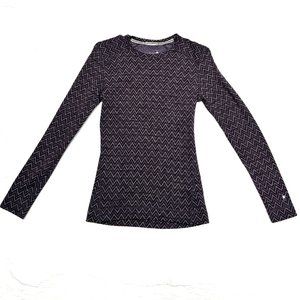 SmartWool Merino Wool NTS Midweight Pattern Base Layer Top, Size Small